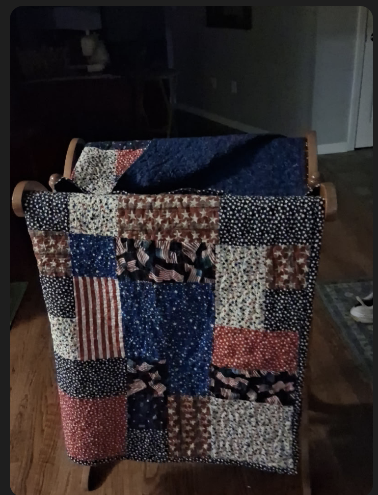 Our Veteran of the Year, Kelly Pilotte created this beautiful Quilt themed "Threads of Our Nation"